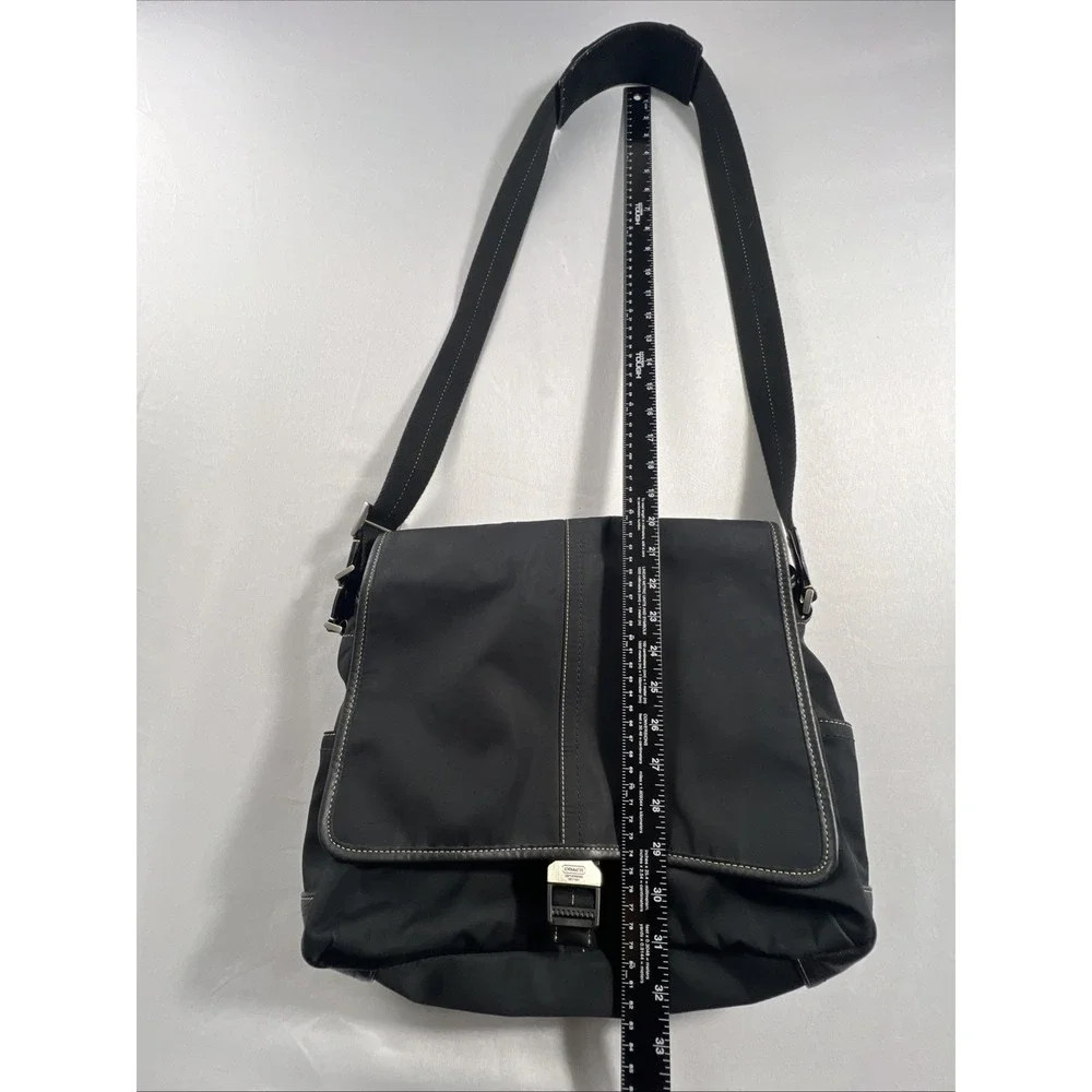 Coach Men's Black Messenger Bag Crossbody Adjustable Strap, Y2K